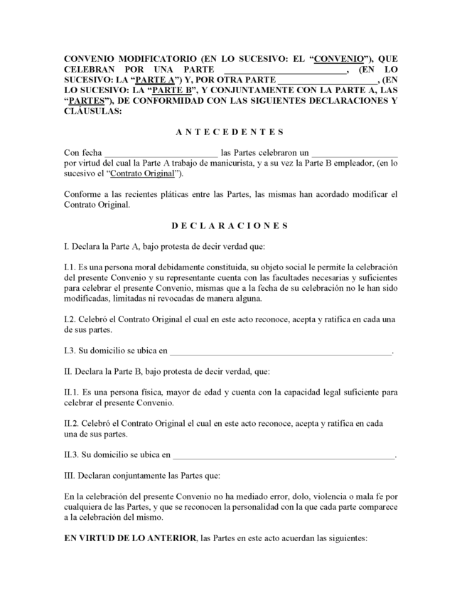 convenio modificatorio